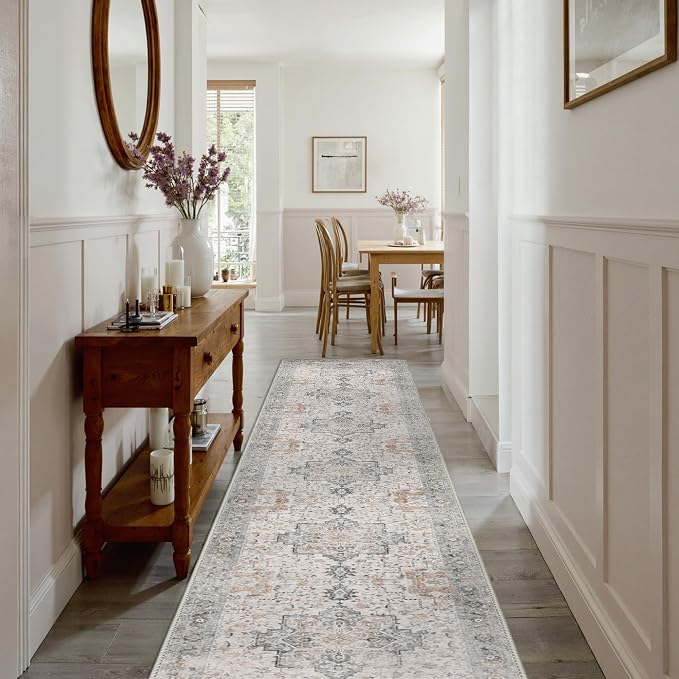 GENIMO Runner Rug 3x10, Non Slip Vintage Hallway Runner Rugs, Low Pile - Image 9