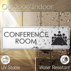 Conference Room Sign Office Meeting Sign, Brushed Silver, Fade Resistance - Image 4