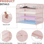Marbrasse 4 Tier Paper Organizer Letter Tray - Image 4