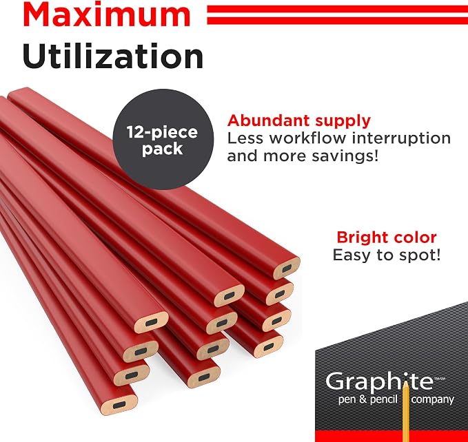 GRAPHITE Hard Lead Carpenter Pencils Bulk - Image 3