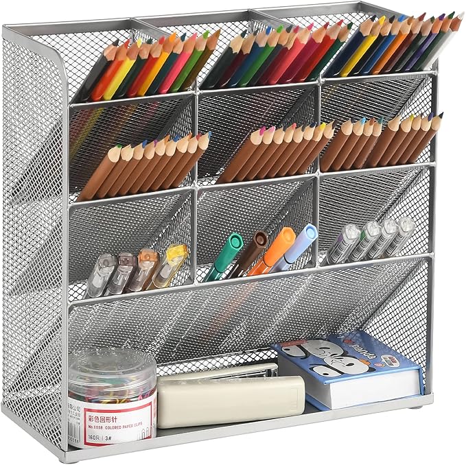Marbrasse Mesh Desk Organizer, Desktop Stationary Organizer, Storage Rack by Marbrasse