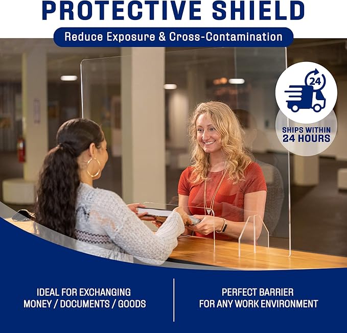 SignHero Sneeze Guard | Large, Sturdy ¼” Acrylic Plexiglass Shield | USA-Made - Image 4