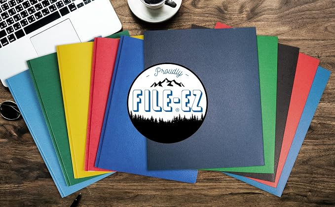 FILE-EZ Two-Pocket Folders, Light Blue, Textured Paper, Letter Size - Image 8