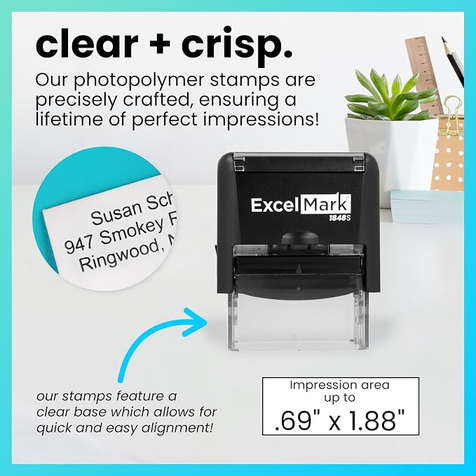 ExcelMark Custom Rubber Stamp – Clean & Easy Stamping – Personalized - Image 2