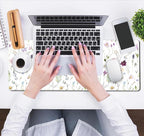 White Floral Desk Mat Cute Flowers Desk Pad Aesthetic Sage Mouse Pad XL Large - Image 5