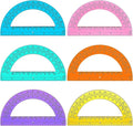 Zonon 6 Pieces Protractors Bulk Plastic 180 Degrees 6 Inch Translucent by Zonon