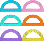 Zonon 6 Pieces Protractors Bulk Plastic 180 Degrees 6 Inch Translucent by Zonon
