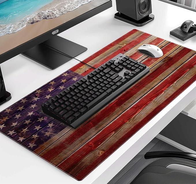 Tree Texture American Flag Computer Mouse Pad, Suitable - Image 3