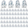 120PCS M6 Galvanized Zinc-Plated Wire Rope Cable Clamp Clips, 1/4" Wire Cable by High-PQ