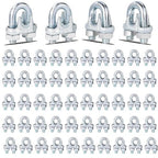 120PCS M6 Galvanized Zinc-Plated Wire Rope Cable Clamp Clips, 1/4" Wire Cable by High-PQ