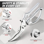 TIVOLI Kitchen Scissors Set Silver, Japanese Stainless Steel Kitchen Shears - Image 3
