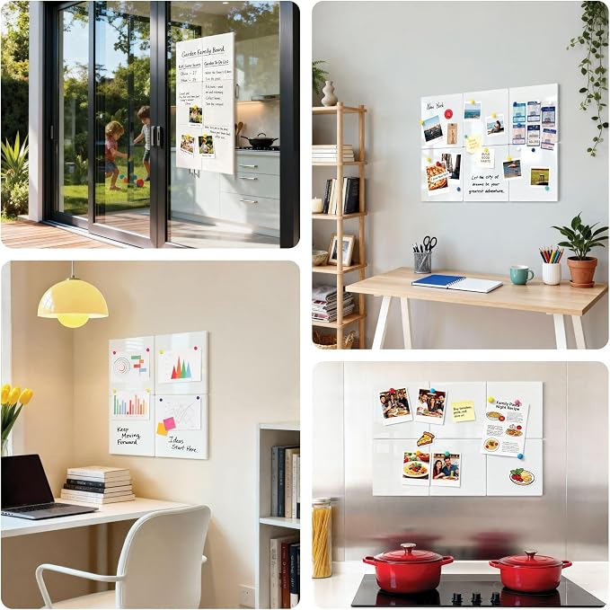 Comix Magnetic Dry Erase Board, 6 Pack, 11.8 x 11.8 Inches, Modular Whiteboard - Image 6