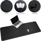 CENNBIE Leather Desk Mat, 66.9" x 23.6" Extra Large Desk Pad Blotter Protector - Image 3
