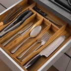 oridom Expandable Acacia Kitchen Drawer Organizer - Image 4