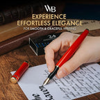 Wordsworth & Black Fountain Pen Set, Bent Nib, Includes 24 Pack Ink Cartridges - Image 2