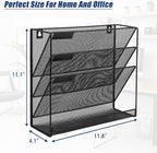 EASEPRES Desk File Organizer Mesh 4-Tier, Hanging Wall Mount Document - Image 2
