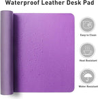 Aothia Faux Leather Desk Mat – Large Mouse Pad, Non-Slip PU Leather Blotter - Image 7