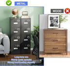 SUXXAN 4 Drawer File Cabinet, Metal Vertical Black Filing Cabinets - Image 9