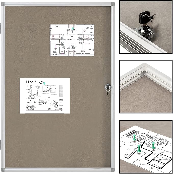 BEST BOARD Enclosed Bulletin Board Lockable Display Case Message Board - Image 6