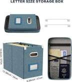 Oterri File Organizer with Lid, Hanging Filing Box with Mesh Pocket, Document - Image 2