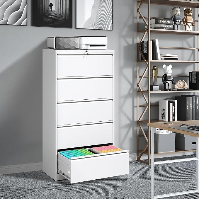 FLIXELIO 5 Drawer Metal Office Storage Filing Cabinet - Image 2