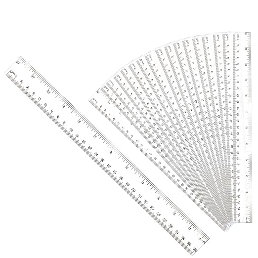 30PCS Clear Ruler Plastic Rulers 12 Inch, by DSUWAZU