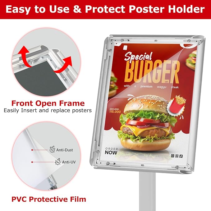 VAIIGO Heavy Duty Standing Sign Holder 8.5x11 Inch - Image 3