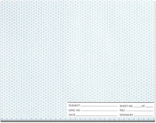 1 Pack 50 Sheets 8.5" x 11" Isometric Graph Paper Pad Landscape by gisgfim