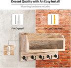 Nekon Mail and Key Holder for Wall Decorative, 11 Inch Wooden Wall Key Organizer - Image 7