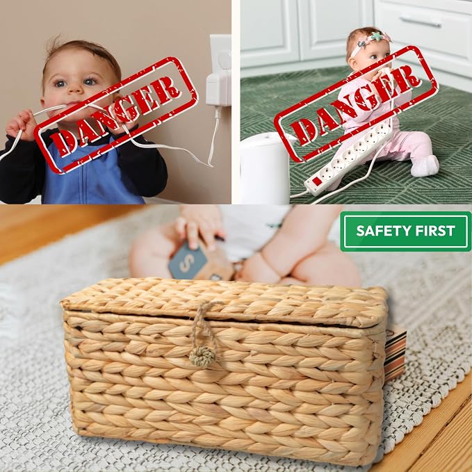 BINH YEN HOME Wicker Cable Management Box - Image 3