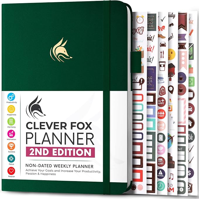 Clever Fox Planner 2nd Edition – Colorful Weekly & Monthly Goal Planner by CleverFox