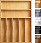 oridom Kitchen Bamboo Silverware Organizer, Kitchen Drawer Organizer by oridom