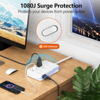 Surge Protector Power Strip-TerHavn 15 FT Flat Extension Cord ，10 AC Outlets & - Image 4