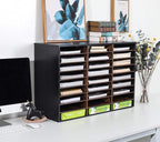 TQVAI Wood Literature Organizer, 27 Slots Hold 13500 Sheets A4 Papers, Wooden - Image 2