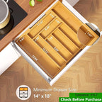 Pipishell Bamboo Silverware Organizer, Expandable Cutlery Tray, Utensil Drawer - Image 5