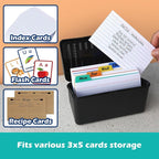 Olivo Index Card Holder Box 3x5 Flash Note Card Holder Storage File Box - Image 6
