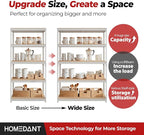HOMEDANT 5 Tier Storage Shelves Adjustable Laminated Boltless Garage Metal - Image 9