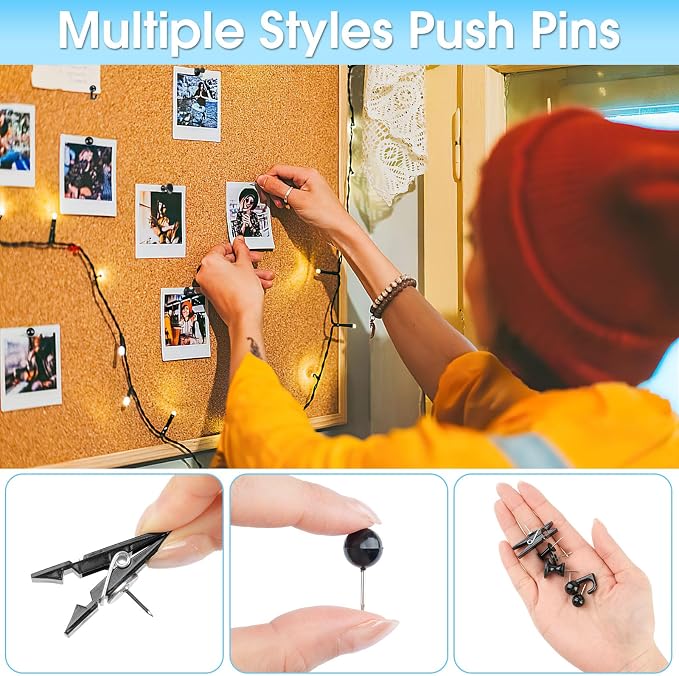 290 Pcs Push Pins, 6 Style Thumb Tacks Set - Image 4