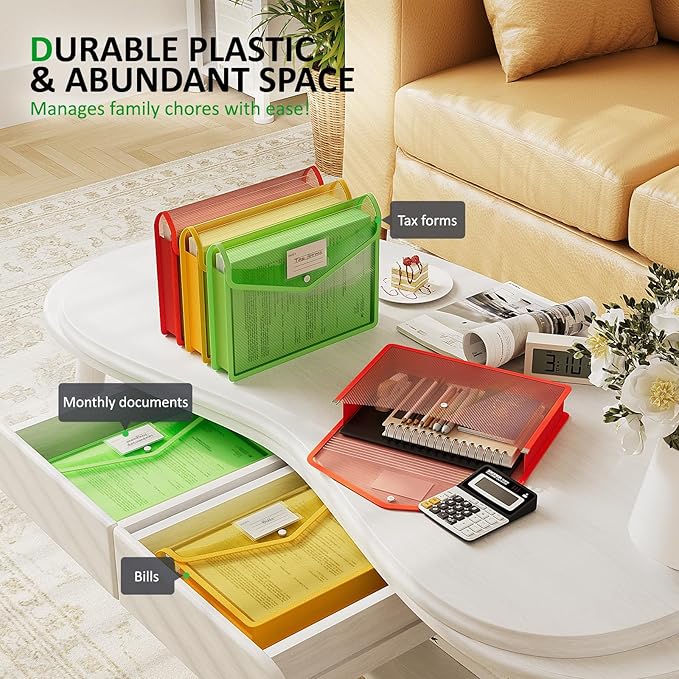 ThinkTex Plastic Expanding File Folder, Transparent envelopes - Image 3