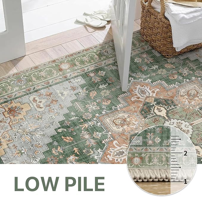 GENIMO 2'6"x8 Runner Rugs for Hallway, Machine Washable Non Slip Vintage Rugs - Image 4