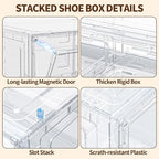 TOFWOF 6 Pack XX Large Shoe Organizer, Heavy-Duty Hard Thicken Plastic Clear - Image 5
