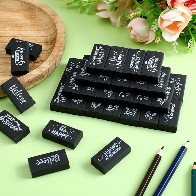 Dunzoom 100 Pcs Inspirational Pencil Erasers Bulk - Image 5