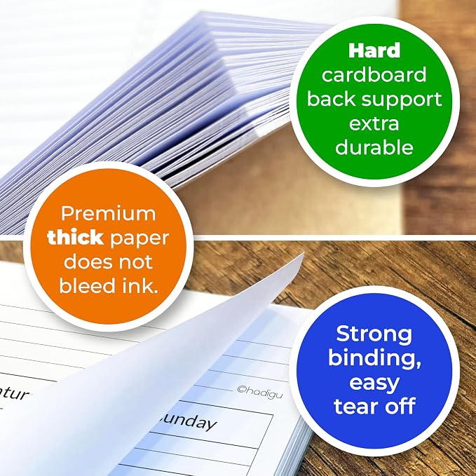 Weekly Schedule Pad, Tear Off Undated Weekly Planner Notepad, A4 Size, Premium - Image 5