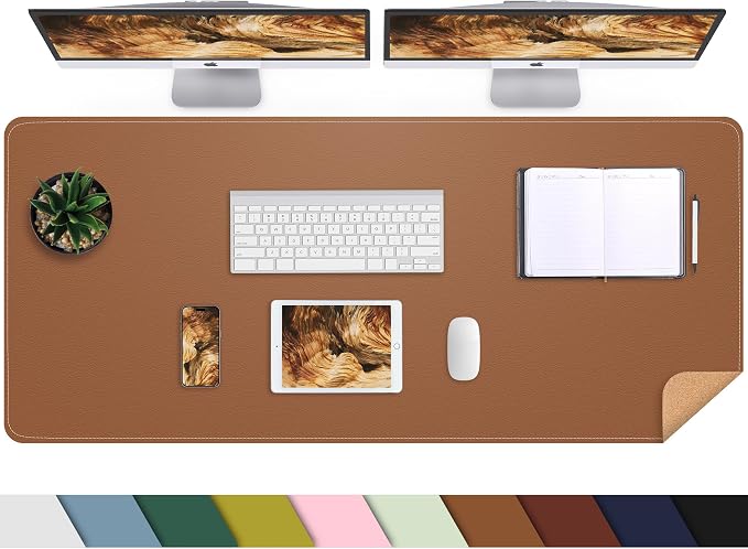 Leather Desk pad Protector, Large Desk mat by AFIING