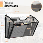 Docnest 2 Tier 3 Pack Magnetic Wall Mounted File Holders, Mesh Letter Organizer - Image 2