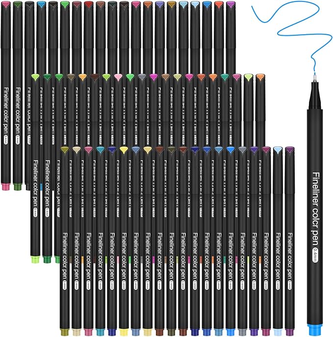 huesamhi Colored Pens for Journaling, Planning Bullet Journals Fineliner Felt by Unknown