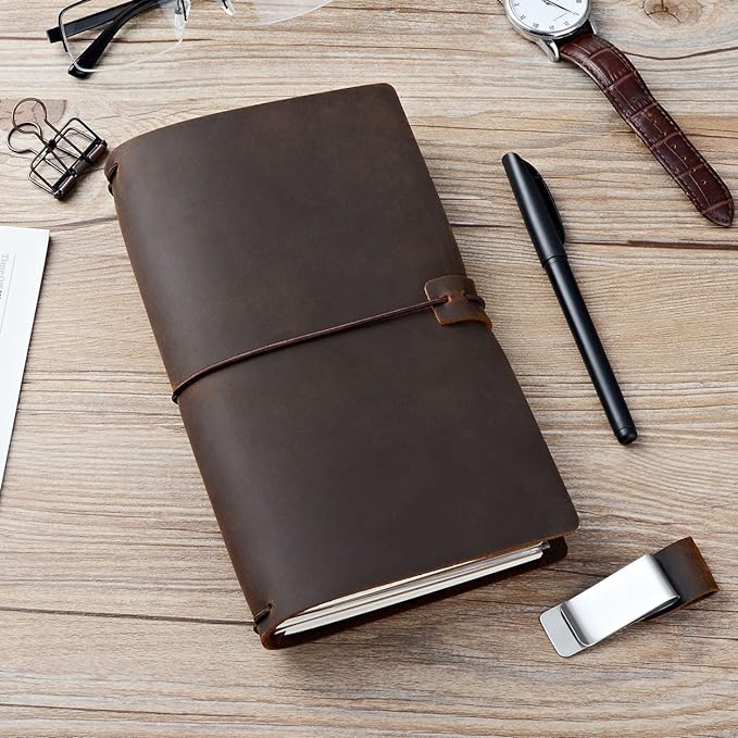 newestor Refillable Leather Journal Travelers Notebook - Image 4