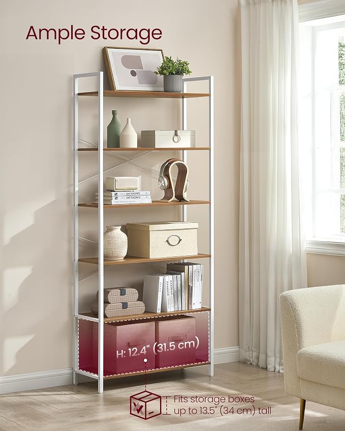 VASAGLE 6-Tier Bookshelf, Bookcase - Image 4