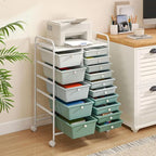 LDAILY 15 Drawer Rolling Storage Cart, Rolling Cart - Image 7
