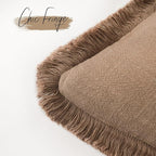 Foindtower Set of 2 Decorative Linen Fringe Throw Pillow Covers Cozy Farmhouse - Image 3